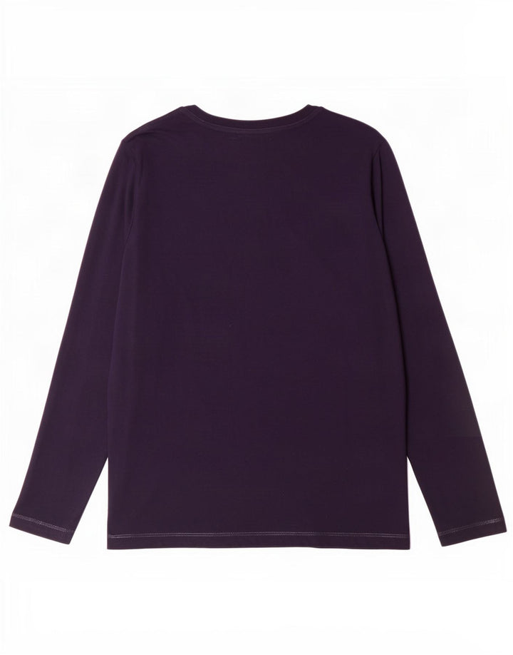 Top manica lunga da donna Marks & Spencer UK 22 2XL cotone blu navy