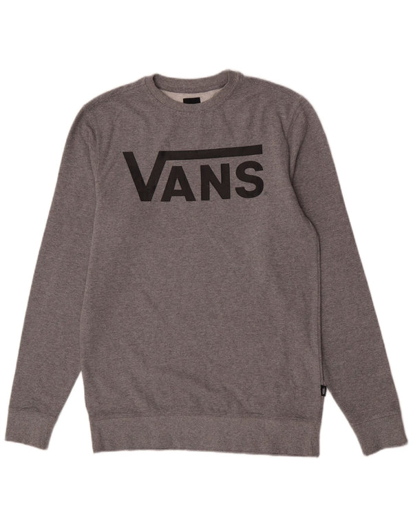 Felpa grafica da uomo Vans, piccola, in cotone grigio