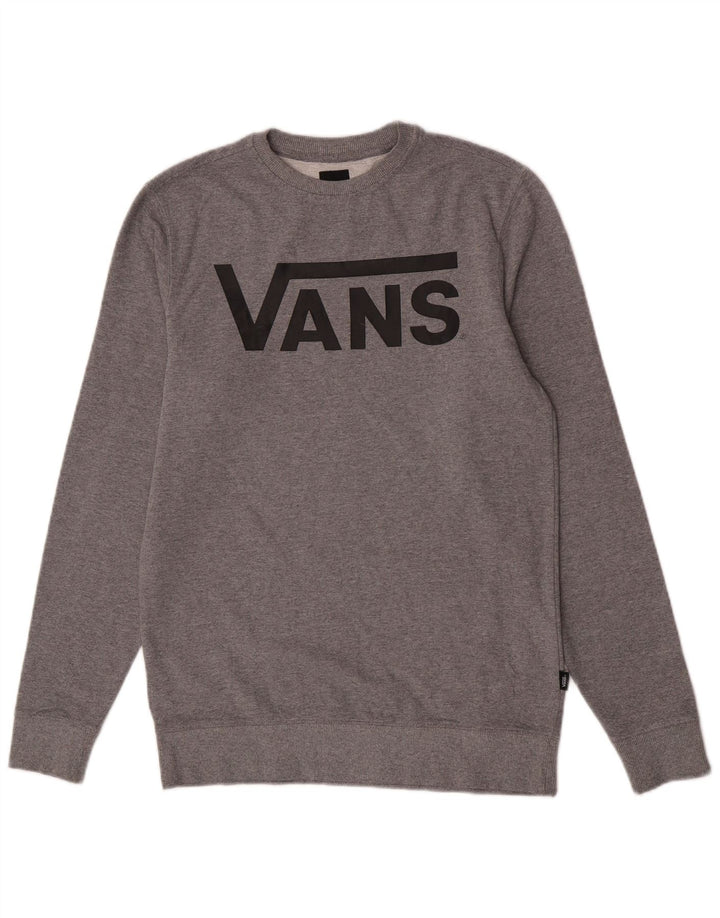 Felpa grafica da uomo Vans, piccola, in cotone grigio