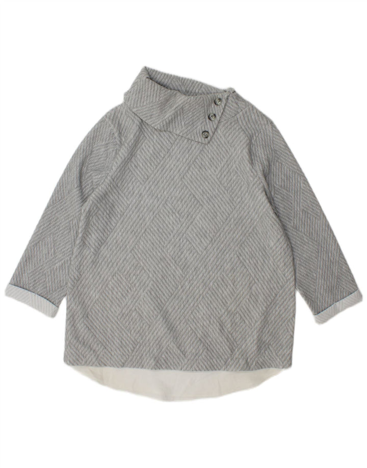 Maglione maglione a collo alto da donna Phase Eight UK 12 Grigio medio geometrico