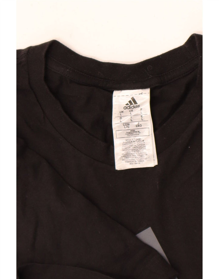 T-shirt grafica da uomo Adidas Top grande in cotone nero