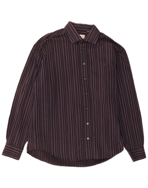 Camicia da uomo Yves Saint Laurent XL in cotone a righe viola