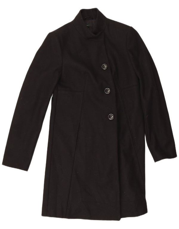 Cappotto Donna Benetton IT 42 Medio Nero Lana