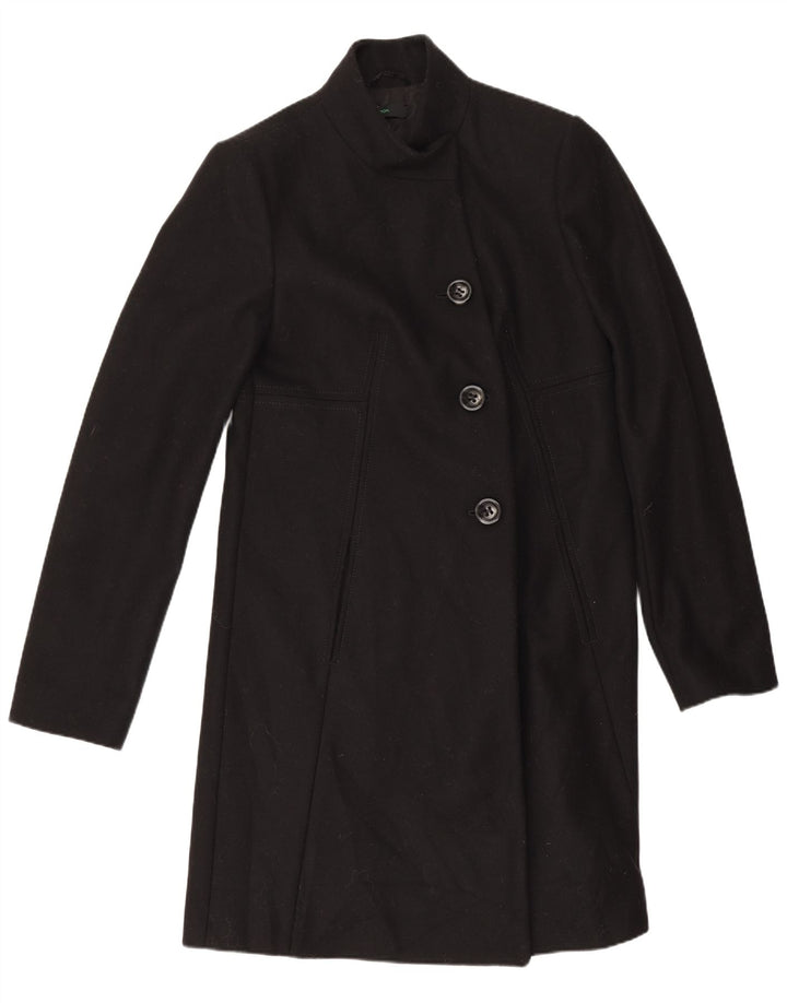 Cappotto Donna Benetton IT 42 Medio Nero Lana