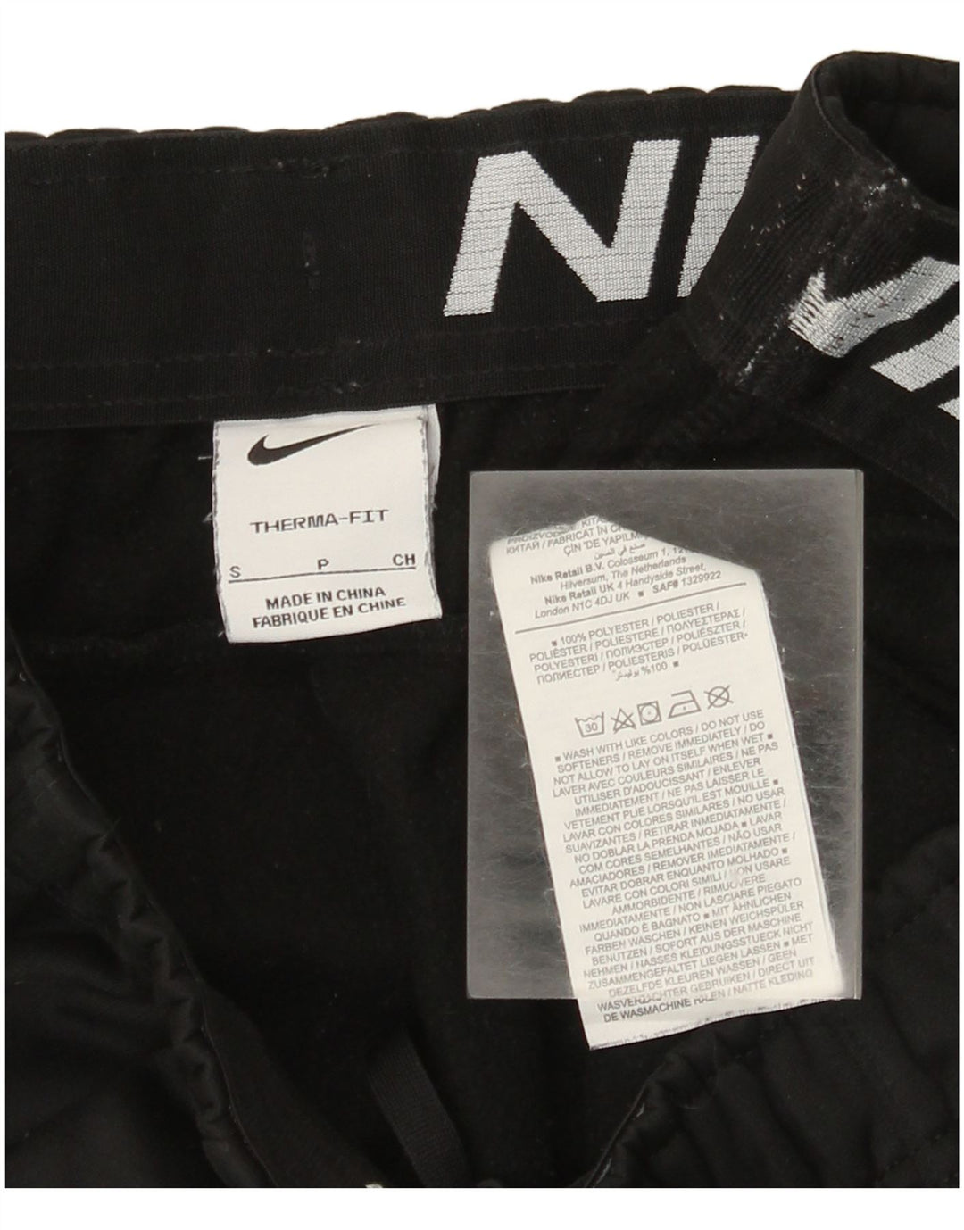 Pantaloni da tuta Nike Therma-Fit da uomo, pantaloni da jogging, piccoli, in poliestere nero