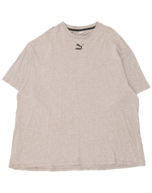 Puma T-shirt oversize da donna UK 18 XL Grigio mélange Cotton