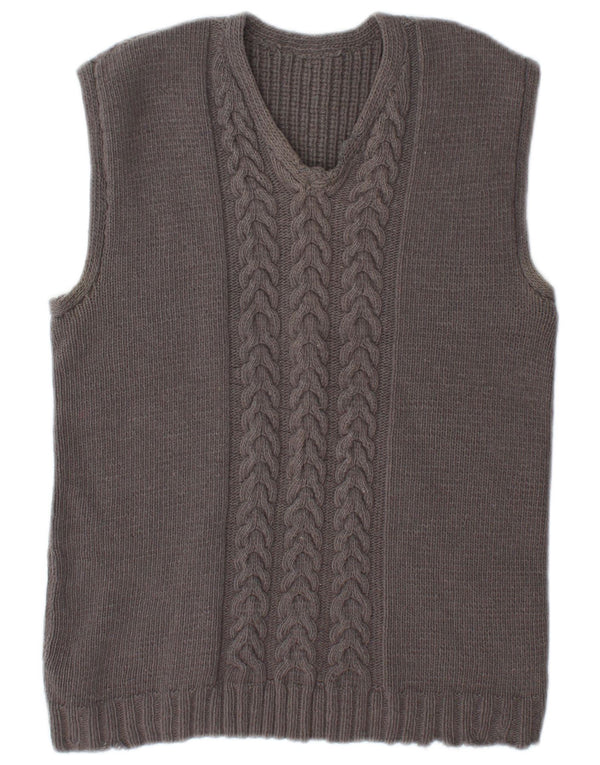 Canottiera vintage da donna UK 14 grigio medio