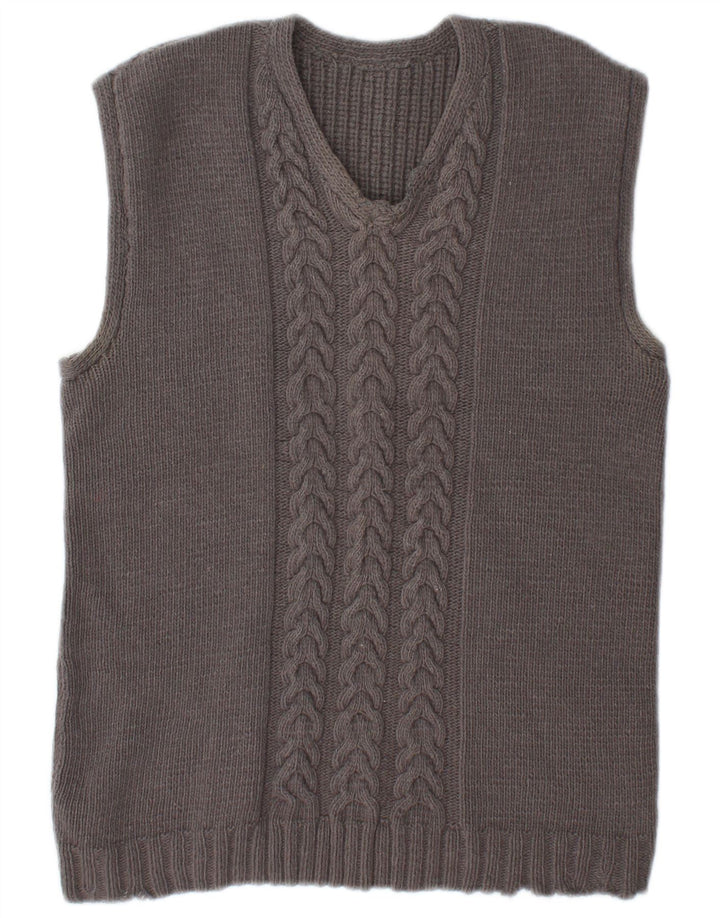 Canottiera vintage da donna UK 14 grigio medio