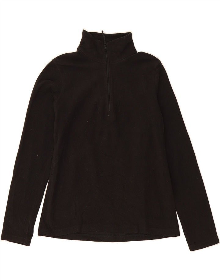 MOUNTAIN WAREHOUSE Womens Zip Neck Fleece Jumper UK 14 Medium Black Vintage Mountain Warehouse and Second-Hand Mountain Warehouse from Messina Hembry 