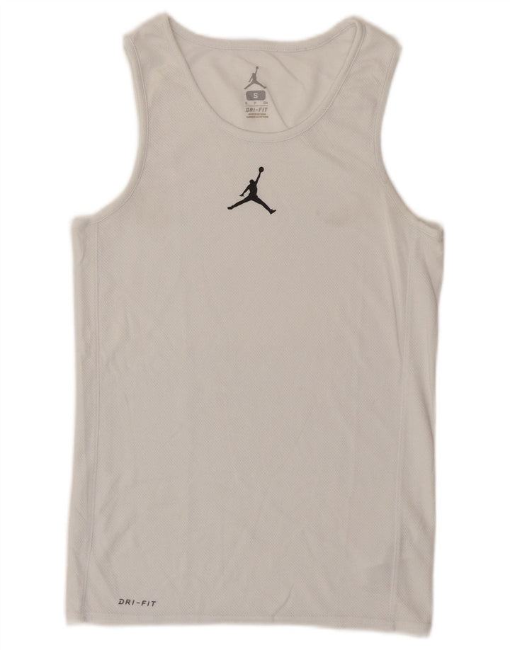 Canotta Jordan Dri Fit da uomo piccola in cotone bianco