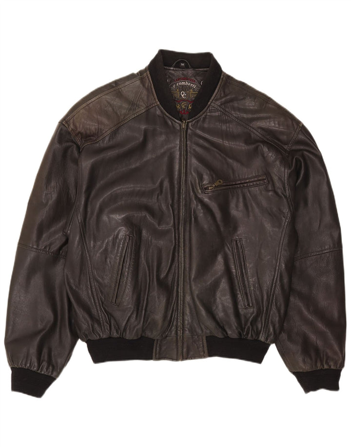 Giubbotto Bomber in Pelle Uomo C.Comberti IT 50 Large in Pelle Nera