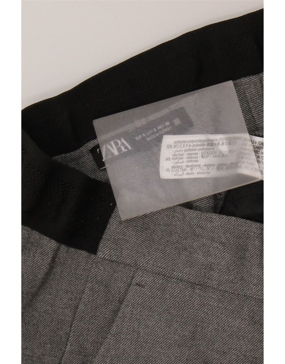 Pantaloni chino dritti da donna Zara piccoli W26 L27 poliestere grigio