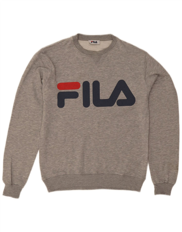 Felpa grafica da uomo Fila Maglione piccolo cotone chiazzato grigio
