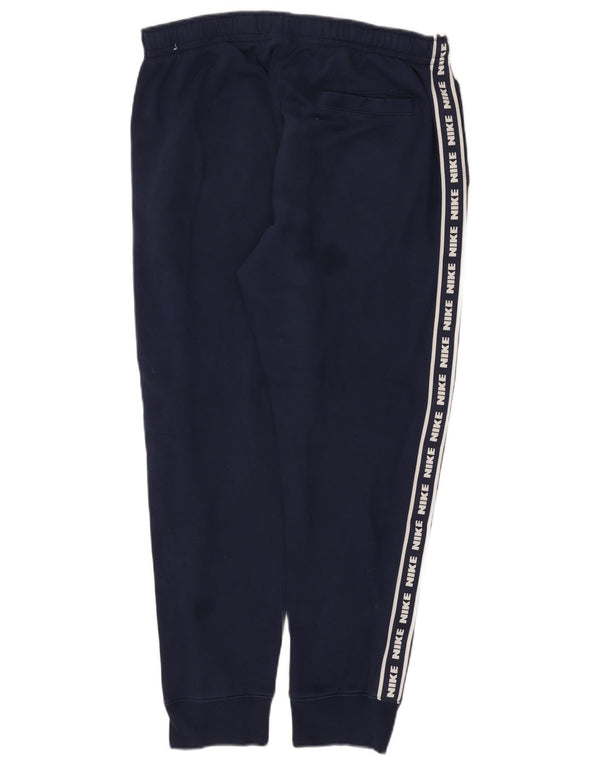 Pantaloni da tuta con grafica Nike da uomo, pantaloni da jogging, grandi, in cotone blu navy