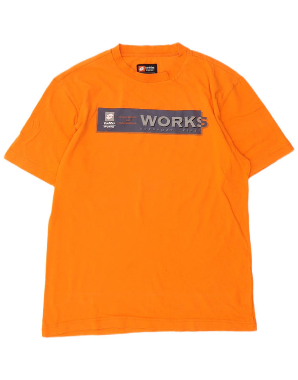 T-shirt grafica da uomo Lotto Top in cotone arancione medio
