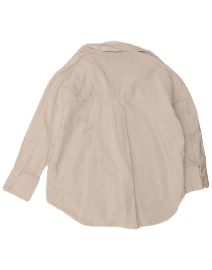 Camicia oversize da donna Zara UK 14 cotone bianco medio