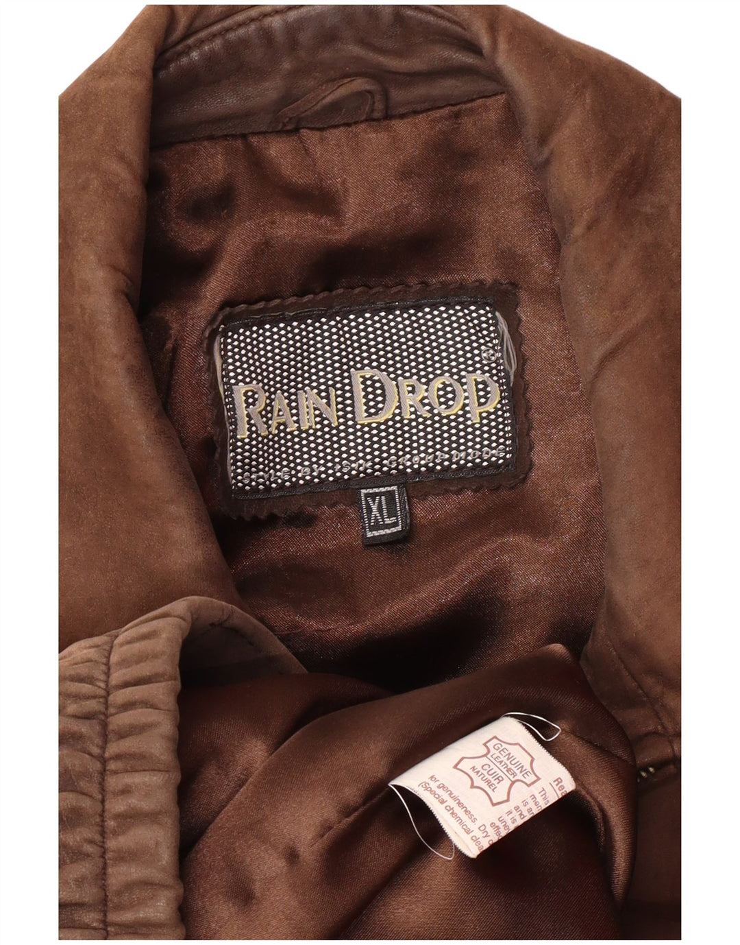 Giacca in pelle vintage da uomo UK 42 XL in pelle marrone