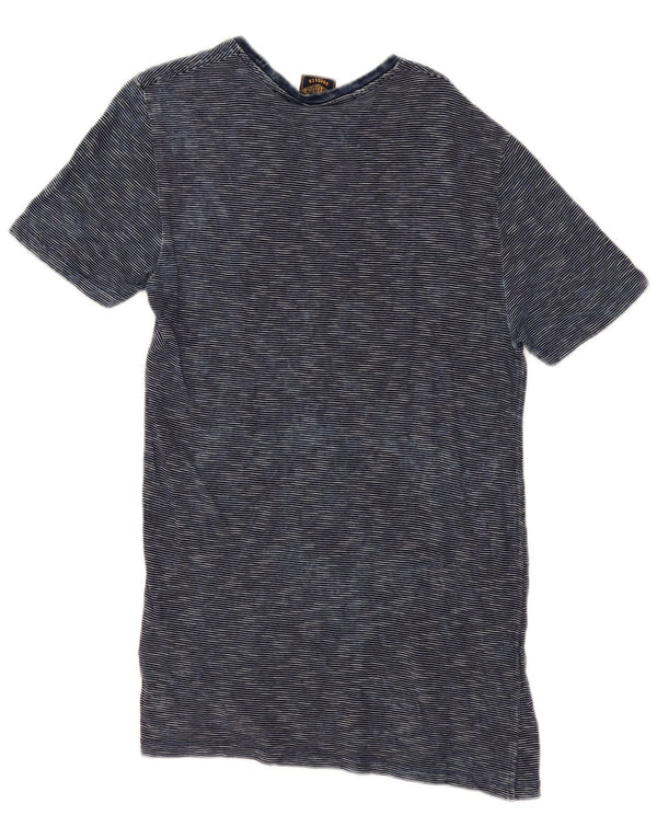 T-shirt da uomo Superdry Top in cotone gessato blu navy medio