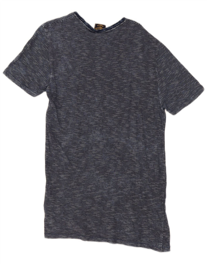T-shirt da uomo Superdry Top in cotone gessato blu navy medio