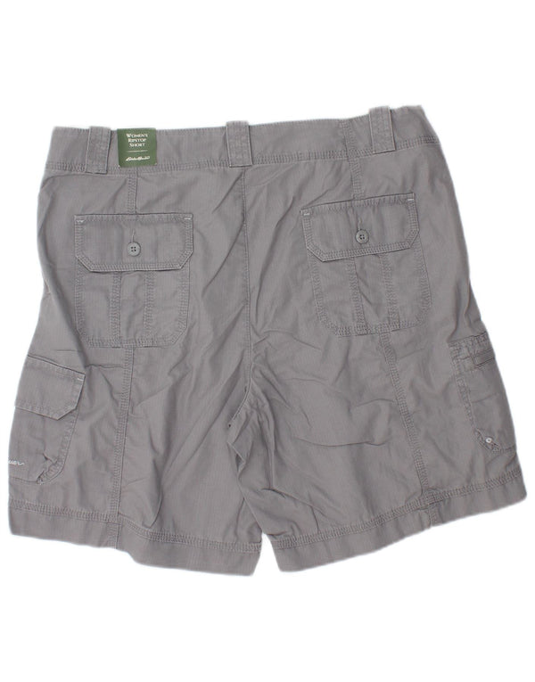 Pantaloncini cargo da donna Eddie Bauer US 12 Large W34 cotone grigio