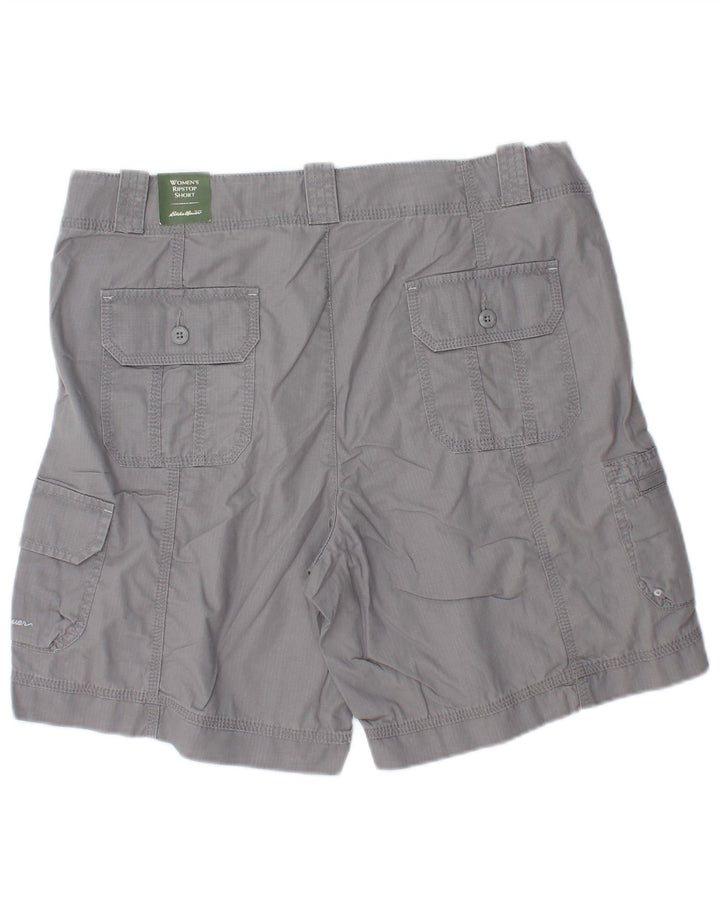 Pantaloncini cargo da donna Eddie Bauer US 12 Large W34 cotone grigio