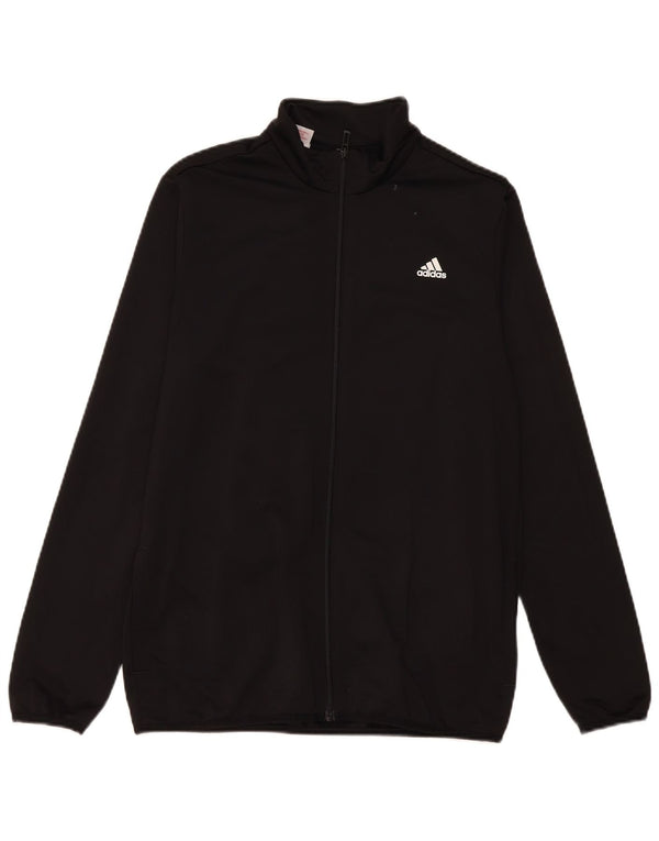 Giacca da ginnastica grafica da ragazzo Adidas 15-16 anni in poliestere nero