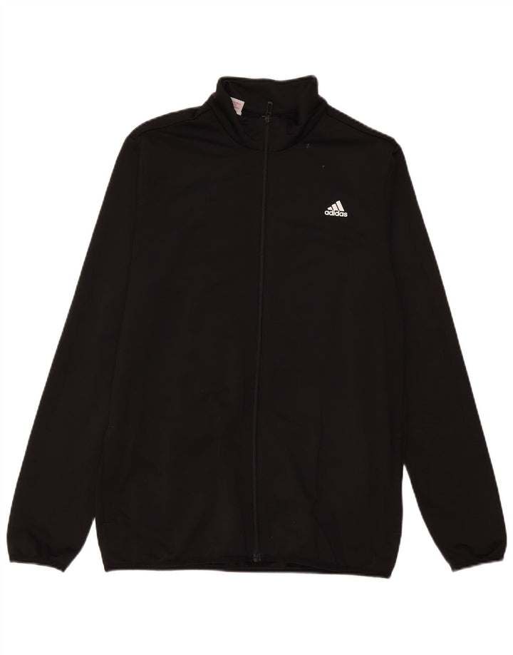 Giacca da ginnastica grafica da ragazzo Adidas 15-16 anni in poliestere nero