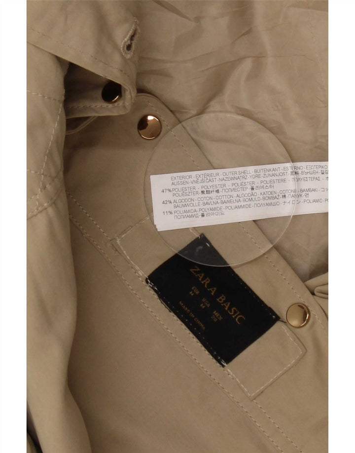 Impermeabile con cappuccio da donna Zara UK 14 medio poliestere kaki