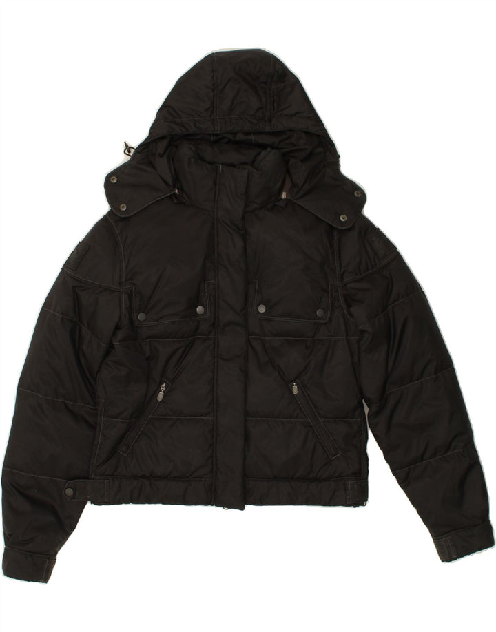 BELSTAFF Womens Crop Hooded Padded Jacket IT 46 Large Black Nylon Vintage Belstaff and Second-Hand Belstaff from Messina Hembry 