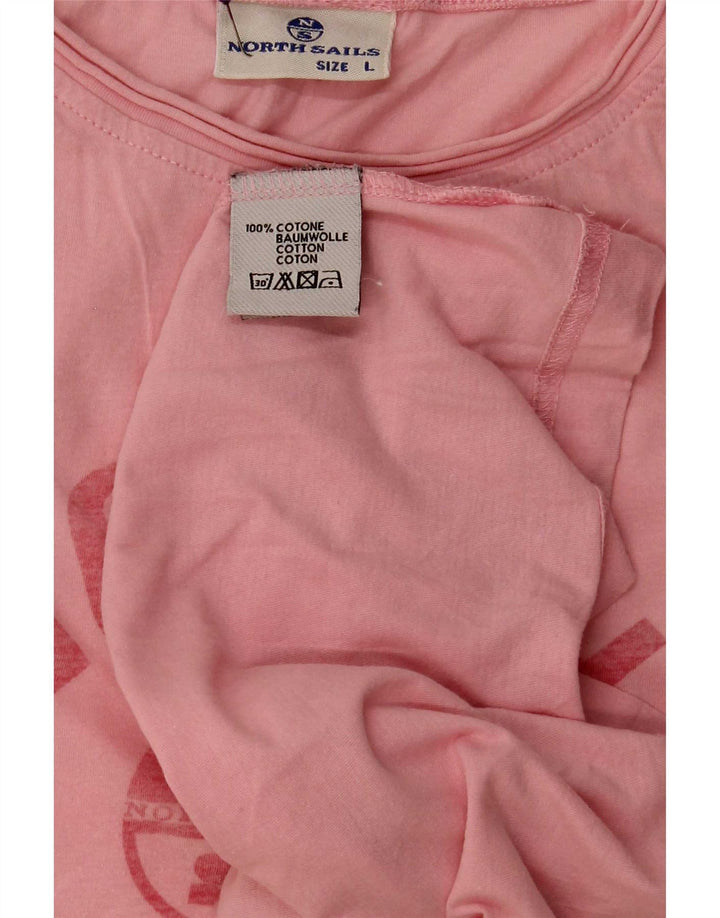 T-shirt grafica da uomo North Sails grande in cotone rosa