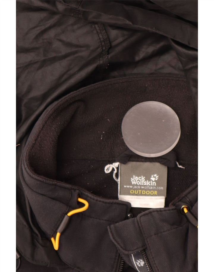 JACK WOLFSKIN Giacca a vento con cappuccio da uomo UK 44/46 XL Nero Poliammide