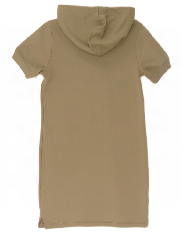 Abito con cappuccio a maniche corte da donna Dkny UK 14 cotone kaki medio