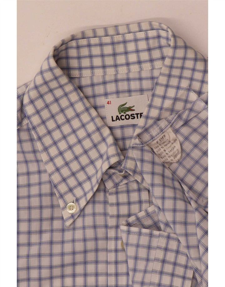 Camicia da uomo Lacoste taglia 41 grande cotone a quadri blu
