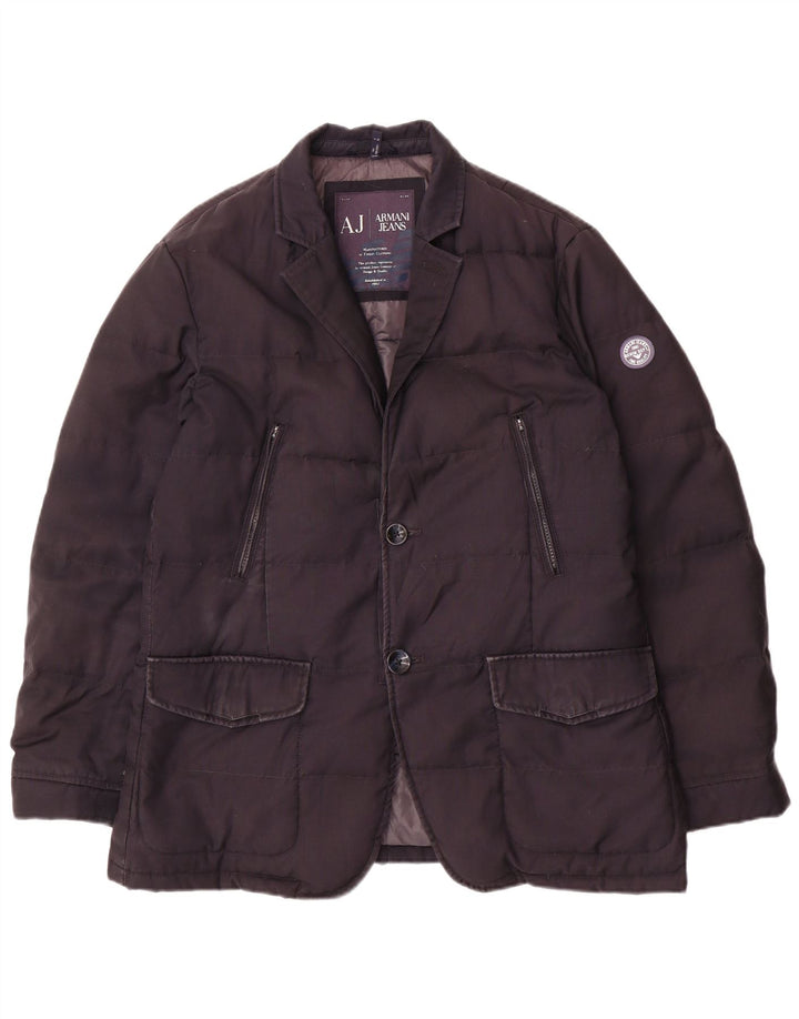 Giacca blazer imbottita da uomo a 2 bottoni Armani Jeans IT 50 grande blu navy