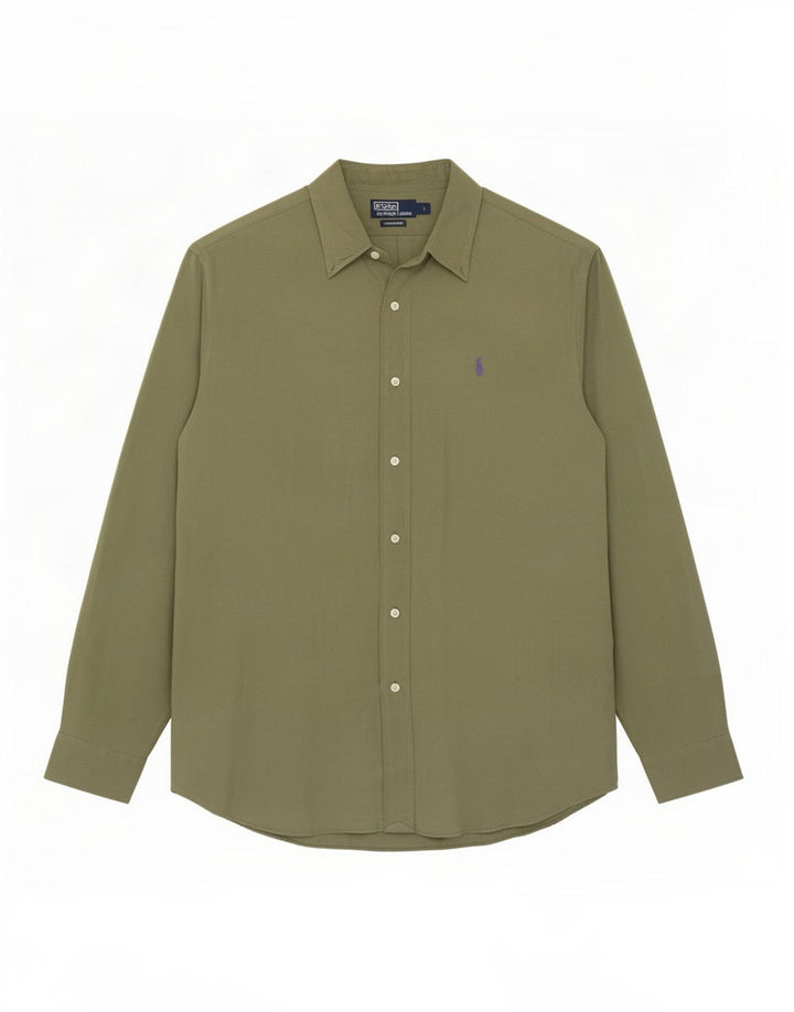 Polo Ralph Lauren Camicia Ellington da uomo grande in seta verde
