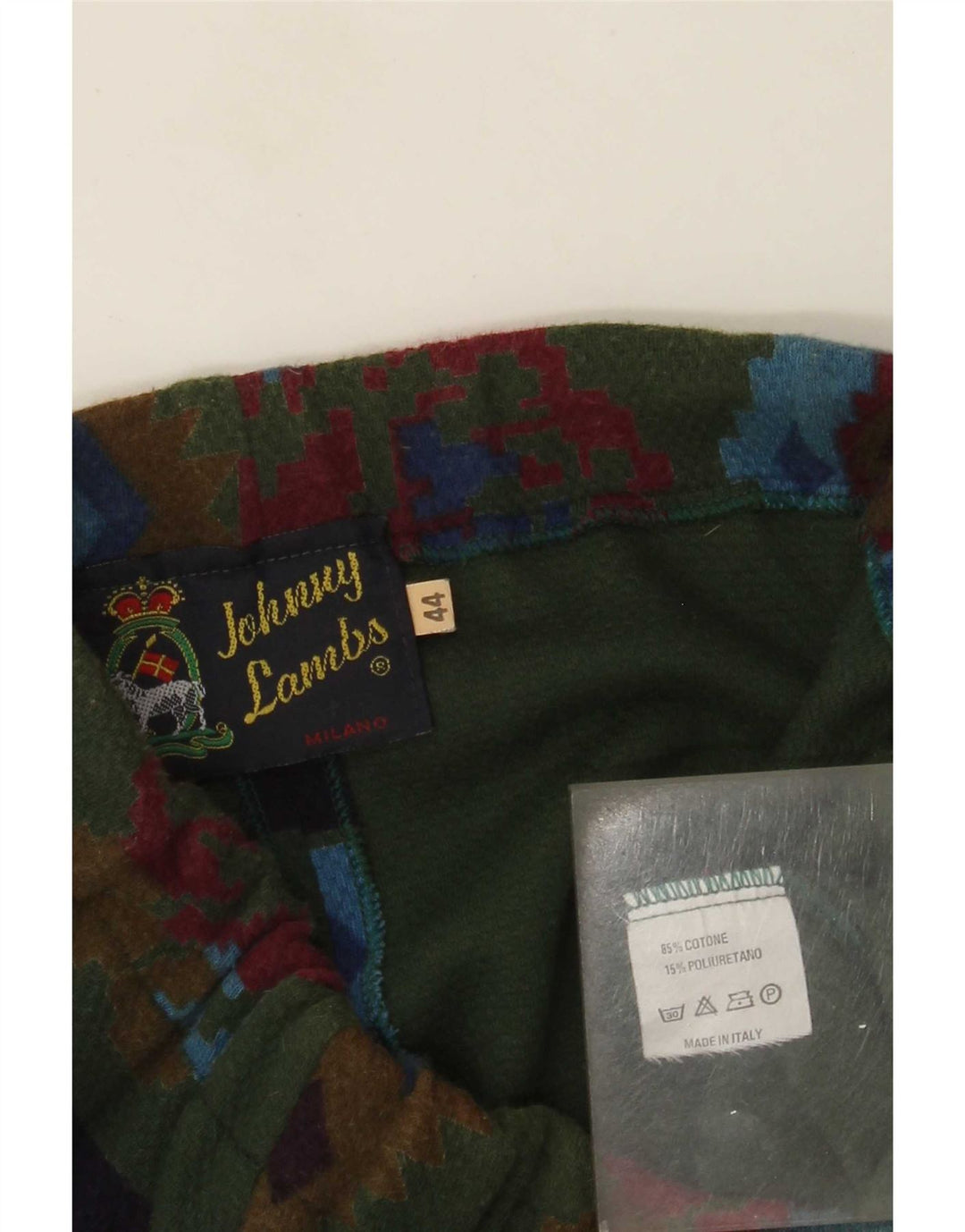 Minigonna da donna Johnny Lambs IT 44 media W30 verde geometrico azteco