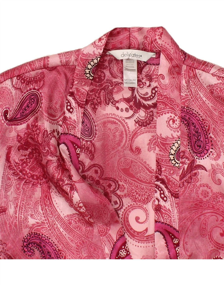 VINTAGE Womens Robe Dress UK 14 Medium Pink Paisley Polyester Vintage Vintage and Second-Hand Vintage from Messina Hembry 
