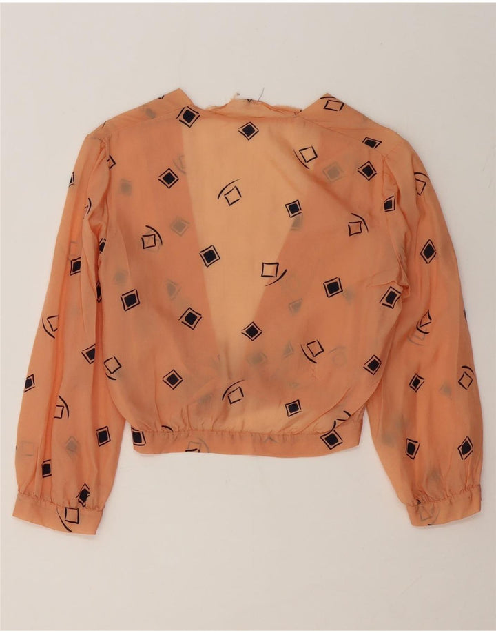 VINTAGE Womens See Through 2 Piece Set UK 14 Medium Orange Geometric Vintage Vintage and Second-Hand Vintage from Messina Hembry 