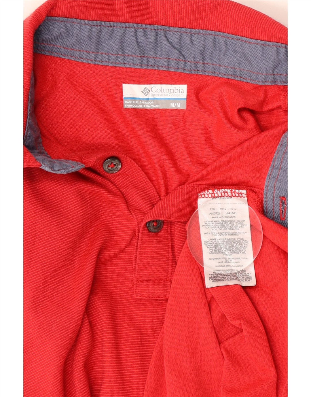 Polo Columbia Omni-Wick da uomo in poliestere gessato rosso medio