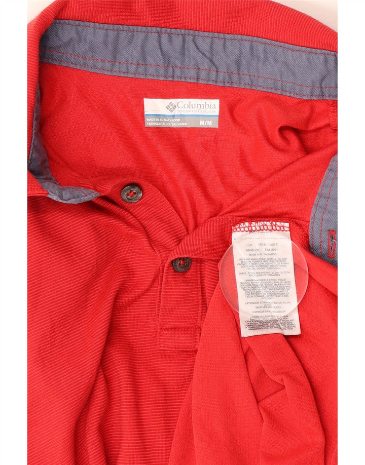 Polo Columbia Omni-Wick da uomo in poliestere gessato rosso medio