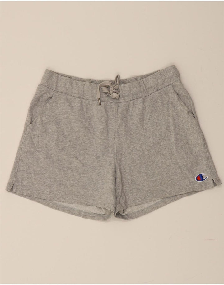 CHAMPION Womens Sport Shorts UK 14 Large  Grey Cotton Vintage Champion and Second-Hand Champion from Messina Hembry 