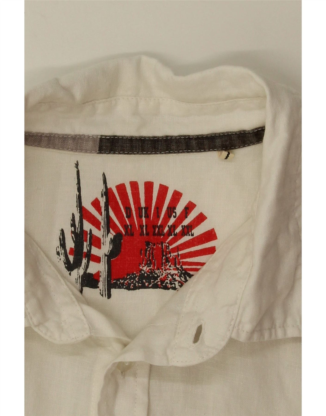 ESPRIT Mens Graphic Short Sleeve Shirt Large White Vintage Esprit and Second-Hand Esprit from Messina Hembry 