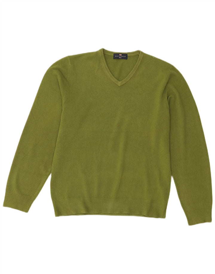 Maglione da uomo con scollo a V blu Harbour Marks & Spencer verde medio