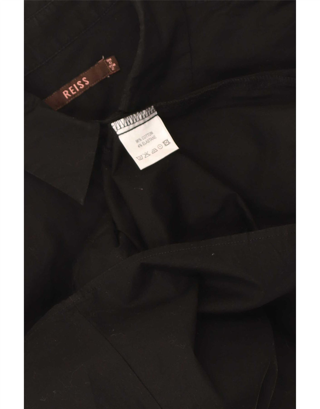 Camicia Reiss da donna con volant sul davanti UK 6 XS cotone nero