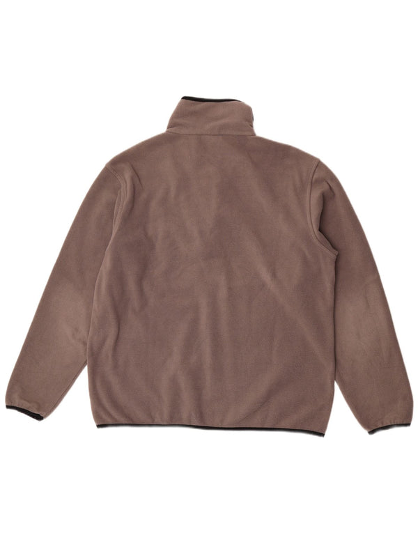 Maglione in pile da uomo Asics con zip e collo, grande, in poliestere marrone