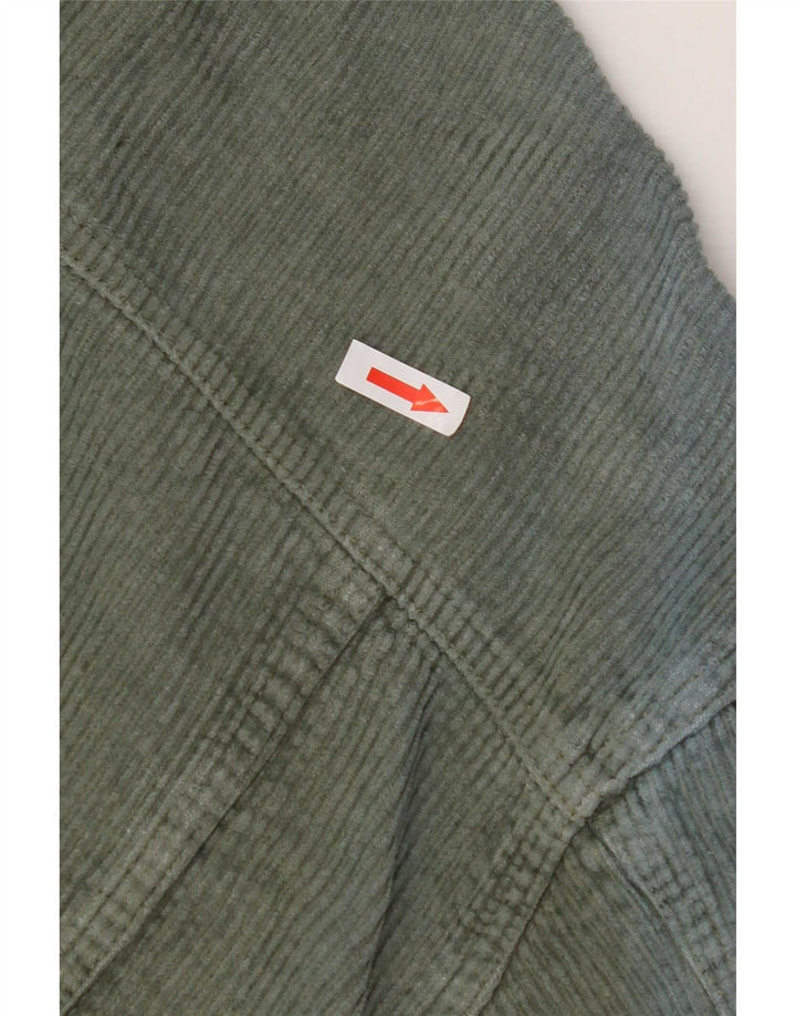 Giacca da donna oversize in velluto a coste Zara UK 10 piccola in cotone kaki
