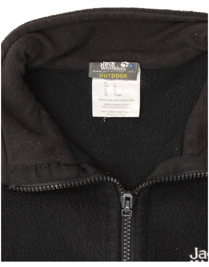 JACK WOLFSKIN Womens Fleece Jacket UK 16 Large  Black Polyester
