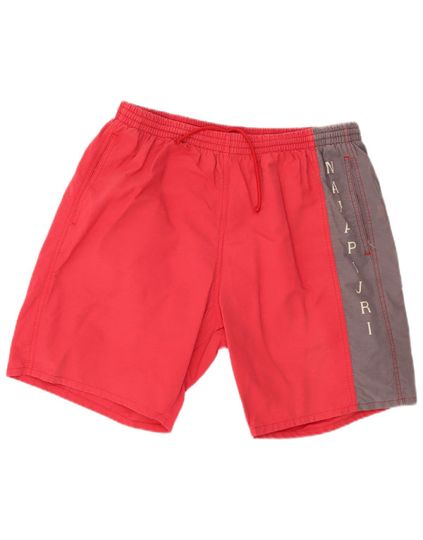 NAPAPIJRI Pantaloncini sportivi grafici da uomo 2XL Cotone color block rosso