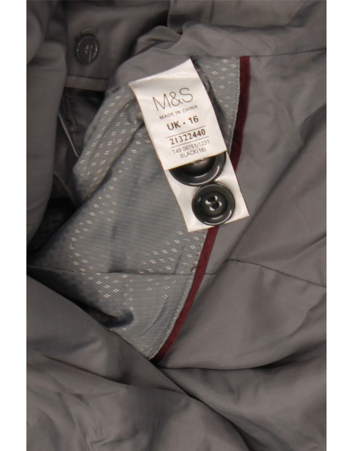Cappotto da donna Marks & Spencer UK 16 grande lana nera
