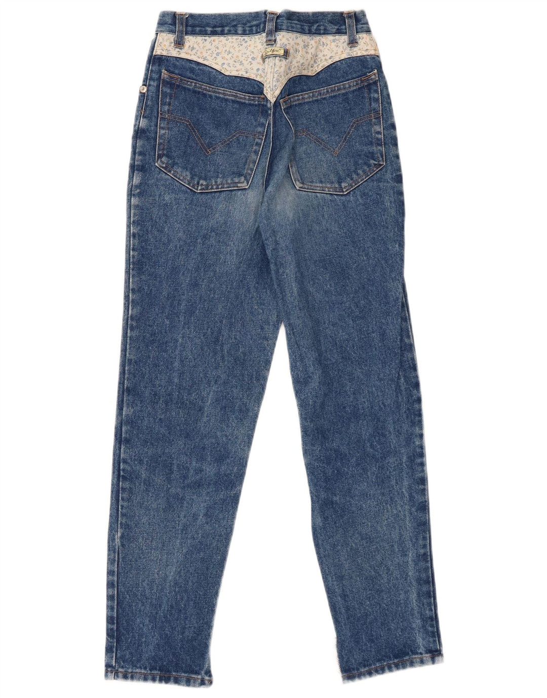 SPITFIRE Womens Tapered Jeans W28 L26 Blue Floral Cotton